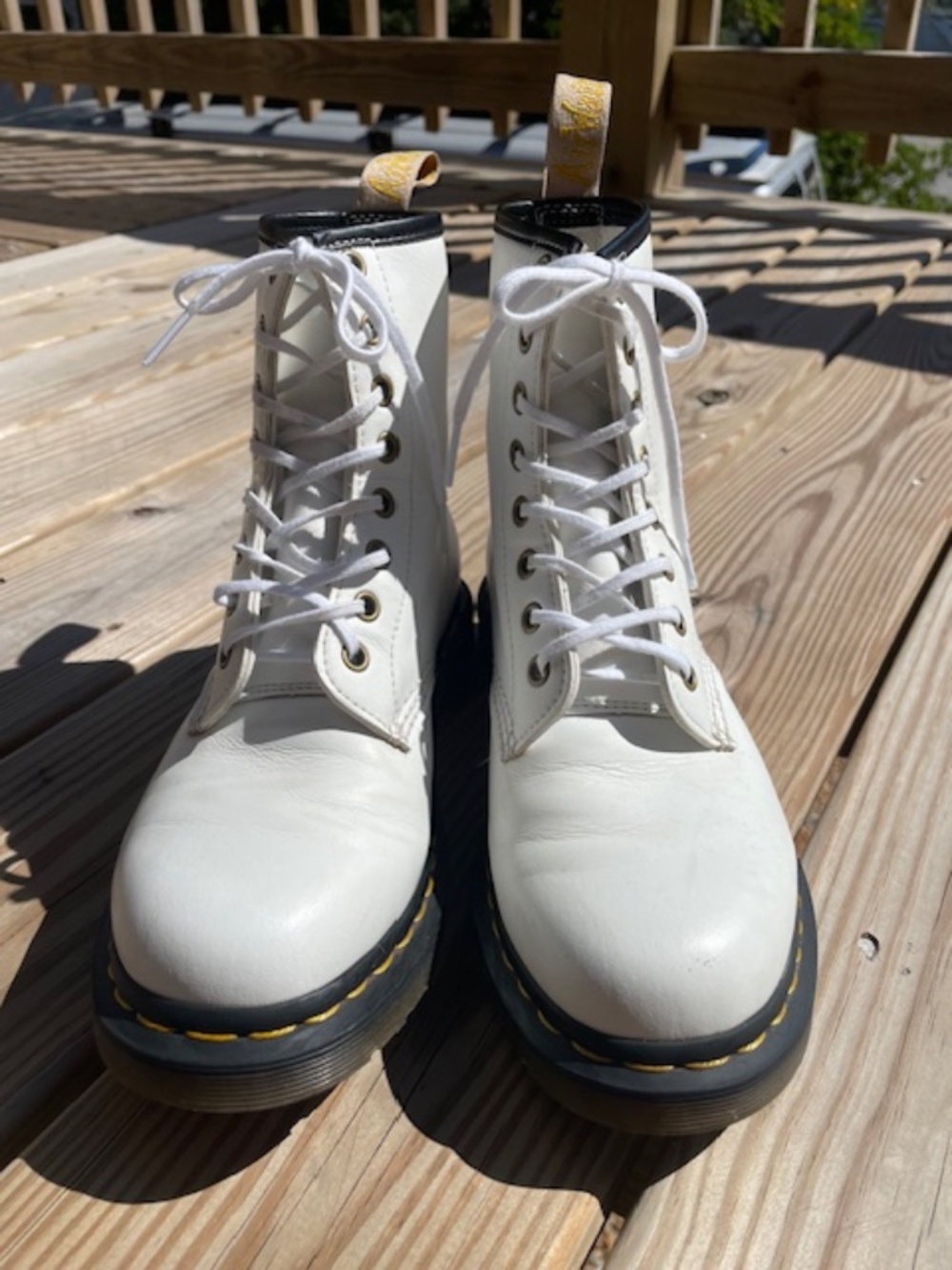 White Dr. Martens boots
